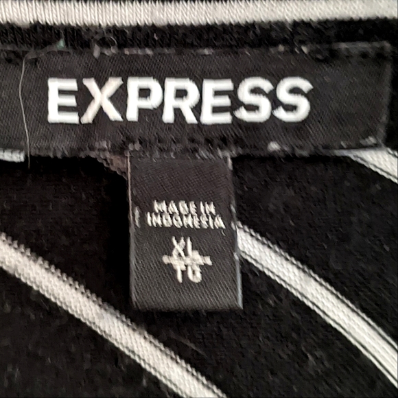 Express Black and White Stripe Spaghetti Strap Tank Top Size XL - Picture 3 of 4